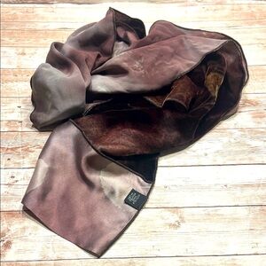 COPY 100% Silk Hand painted Elegant Brown Scarf